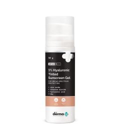 The Derma Co Derma Co 1% Hyaluronic Tinted Sunscreen SPF 60 Gel For All Skin For Broad Spectrum Protection 50.0 Gm