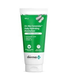 The Derma Co. 5% Nia-Ceramide Daily Hydrating Moisturizer | For Normal to Dry Skin | 24-H Moisturization | 5% Niacinamide, 2% Ceramide | Hyaluronic Acid, Vitamin E & Squalane | Non sticky | 100 g