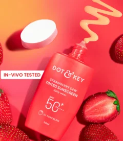 Strawberry Dew Tinted Sunscreen, In-Vivo Tested SPF 50+ PA++++
