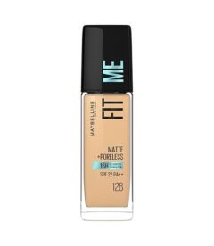 Maybelline New York Liquid Foundation Matte + Poreless, 128 Warm Nude, 30 Ml