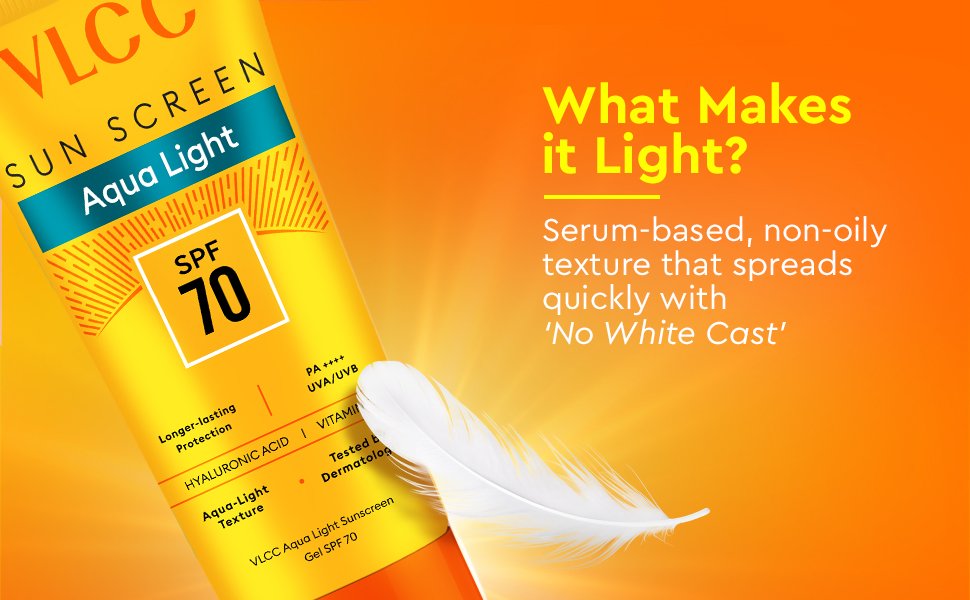 VLCC Aqua Light Sunscreen Gel SPF 70 PA++++ - 2