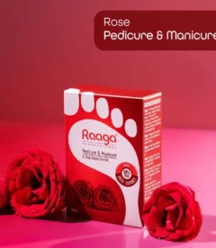 Raaga Professional Rose Pedicure and Manicure Kit for Soft & Relaxed Hands and Feet | 99% Pure Rose Extract | 6 Sachets | 63 gm