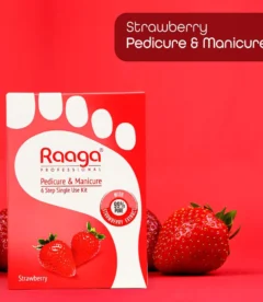 Raaga Professional Strawberry Pedicure and Manicure Kit for Soft & Relaxed Hands and Feet | 99% Pure Strawberry Extract | 6 Sachets | 63 gm