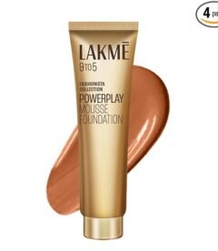 Lakme Powerplay Mousse Foundation, Matte Finish, Full coverage, Lightweight, Long Lasting Face Makeup,Beige Caramel, 25g