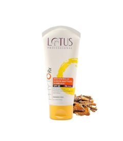 Lotus Professional Normal Skin Phytorx Whitening Uv Screen Mattegel Sun Block Spf 60 Pa+++ | Ultra Light | Skin Nourishing | Spots & Blemishes | 75G