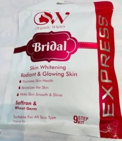 Organic Wipes Bridal 9-Step Express Facial Kit, Skin Whitening with Saffron & Wheat Germ, All Skin Types