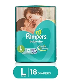Pampers Baby Dry Large - 18 Diapers, 18 pcs