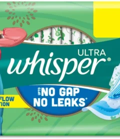 Whisper Ultra Upto No Gap No Leaks* Sanitary Pads, 30 XL+ Pads