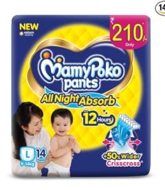 MamyPoko Pants All Night Absorb Baby Diapers, Large (L), 14 Count 9-14 kg