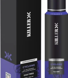 KILLER Cyclone No Gas Deodorant Spray  -  For Men (150 ml)