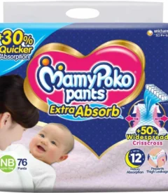 MamyPoko Extra Absorb NB76 - New Born (76 Pieces)