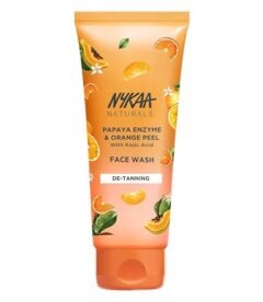 Nykaa De-Tanning Face Wash with Papaya Enzyme, Orange Peel and Kojic Acid for All Skin Types, 100ml