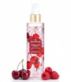 Nykaa Wanderlust Sugar Plum Cherry Body & Hair Fine Fragrance I Perfume Mist for Women – 200 ml