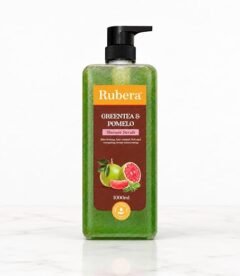 RUBERA Shower Scrub Green Tea & Pomelo – Refreshing Exfoliating Body Wash for Smooth & Revitalized Skin – 1000ml