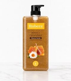 RUBERA Shower Scrub Honey & Chamomile – Nourishing Exfoliating Body Wash for Soft & Calm Skin – 1000ml