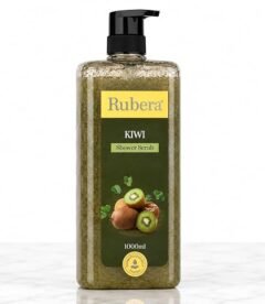 RUBERA  Shower Scrub Kiwi – Refreshing Exfoliating Body Wash with Kiwi Extract for Soft & Smooth Skin – 1000ml