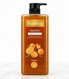 RUBERA Shower Scrub Orange – Refreshing Exfoliating Body Wash with Orange Extract for Smooth & Energized Skin – 1000ml