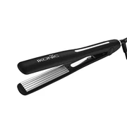 Ikonic Professional Slim Titanium Crimp 2.0 Hair Crimper with Titanium Micro Crimp Plates & Digital Temperature Control - Black ( 1 Year Warranty)