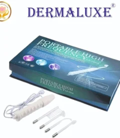 DERMALUXE PRO Portable High Frequency LZ-006A Skin Therapy Device, 4-Tube Professional Use Portable Galvanic Facial Machine