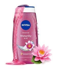 NIVEA Waterlily & Oil 250ml Body Wash| Shower Gel with Care Oil Pearls