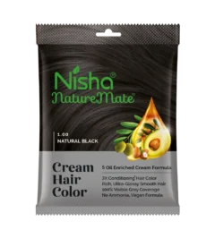 Nisha Naturemate Cream Hair Color Shade Code: 1.00 Natural Black